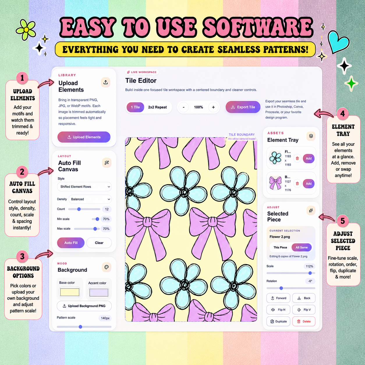 Texas Gal Seamless Paper Digital Tool | Web Based Digital Paper Creator | Fabric & Scrapbook Design Tool | Instant Download for Windows